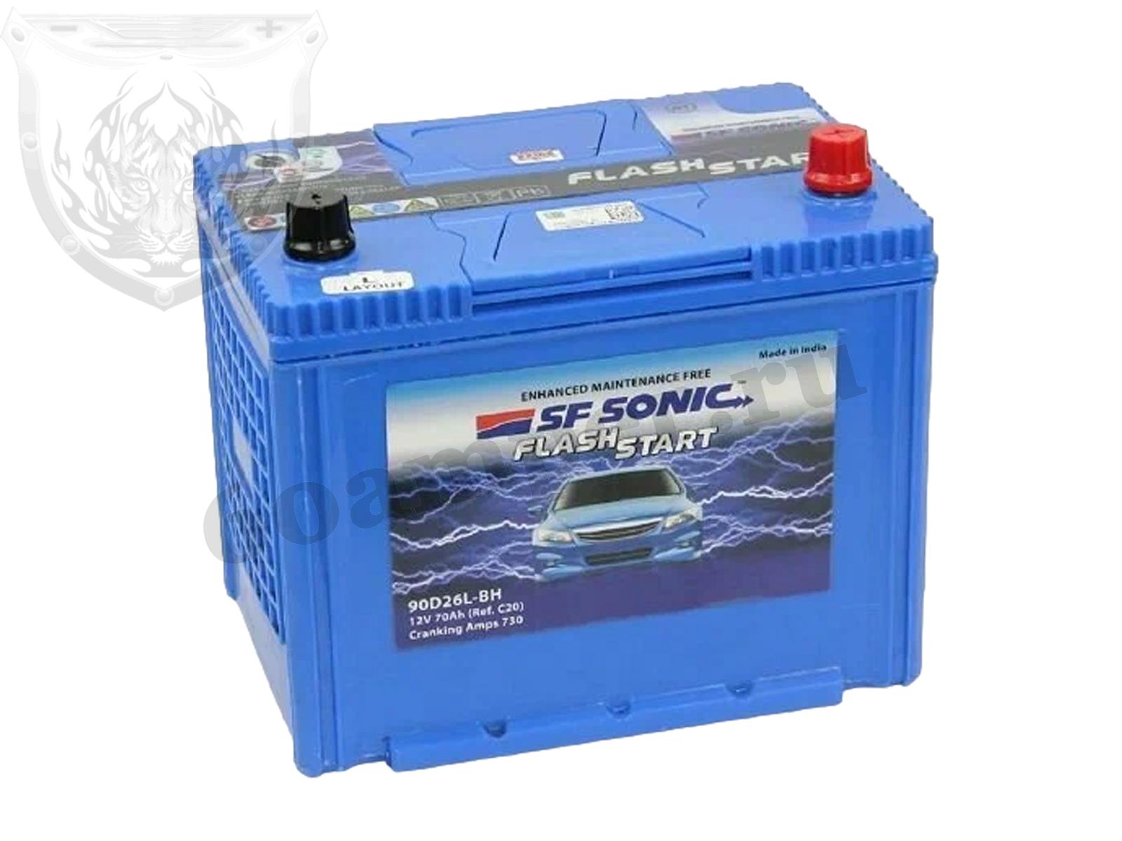 Изображение Аккумулятор SONIC 70 А*ч Обратный Азия 80D26L : №1