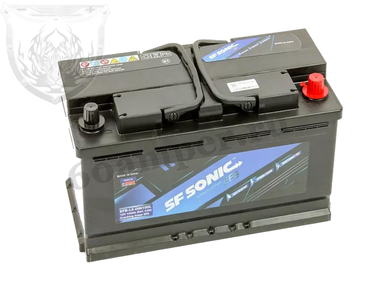 Изображение Аккумулятор SONIC 100 А*ч Обратный EFB : №1